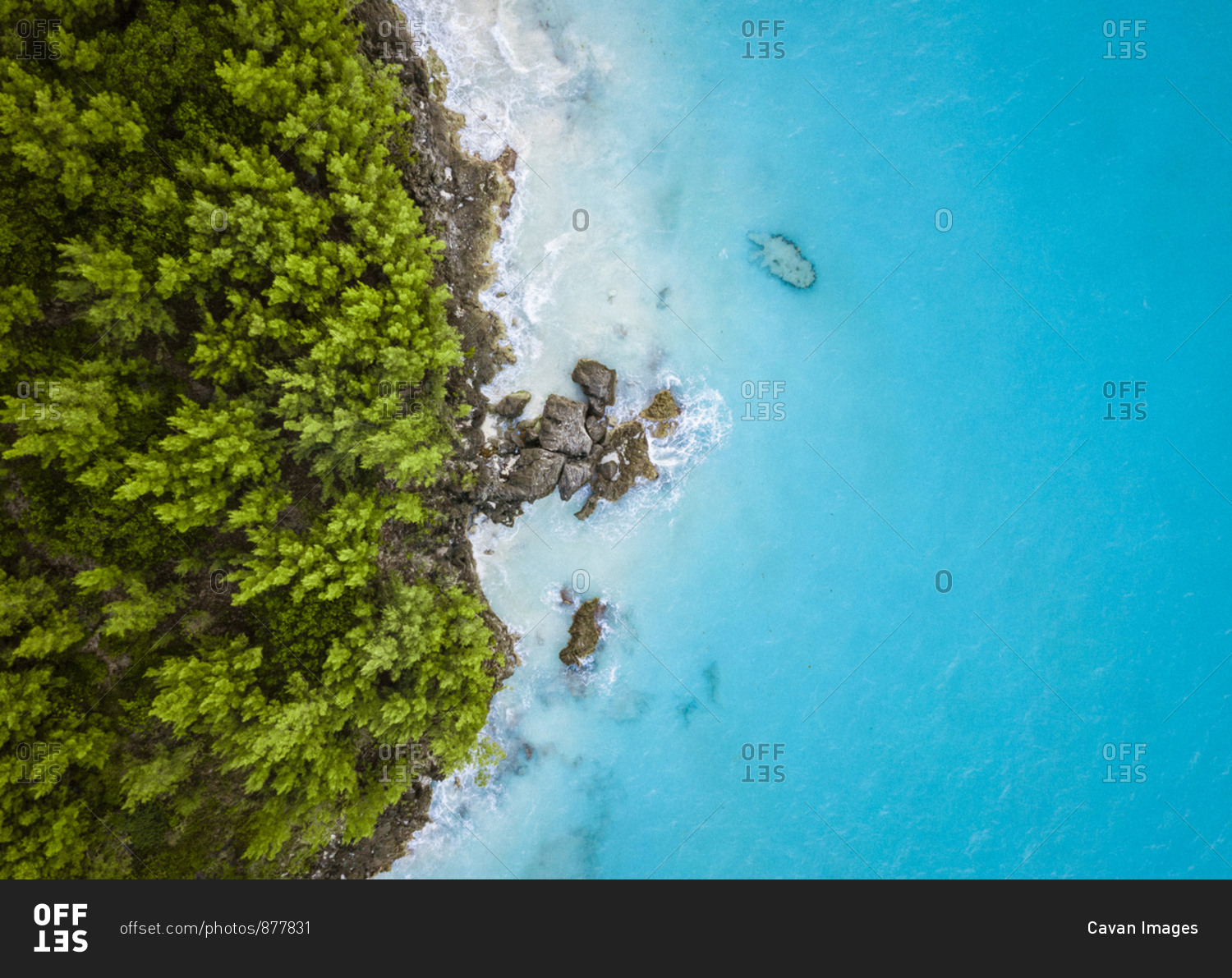 A tropical island from above
