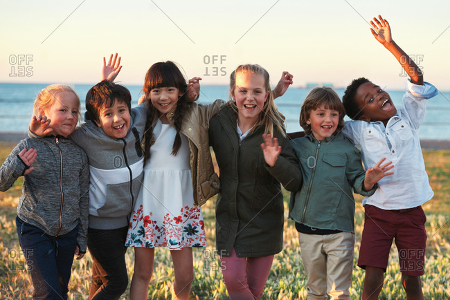 Multiracial children playing together