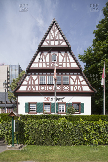 June 8, 2014: weindorf, historical half-timbered house, koblenz, rhineland-palatinate, germany