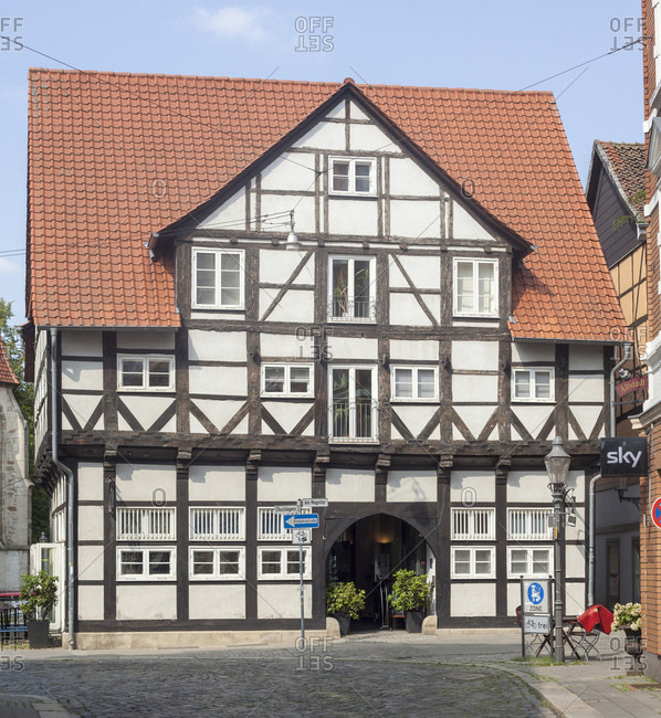August 10, 2015: germany, lower saxony, brunswick, half-timbered house in the magniviertel (district)