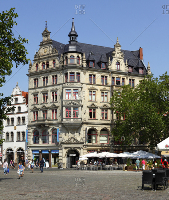 August 10, 2015: germany, lower saxony, brunswick, haus zur rose with sternhaus on the kohlmarkt