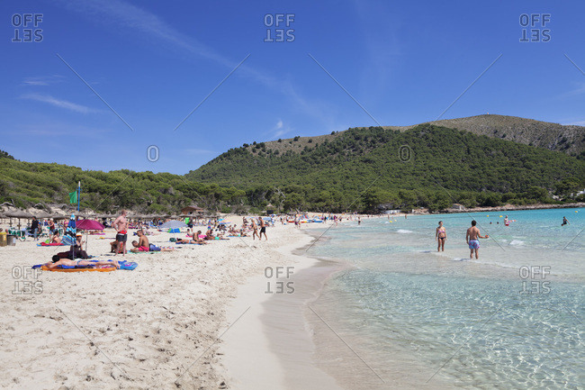 June 18, 2014: bathing bay cala agulla, cala rajada, majorca, the balearic islands, spain
