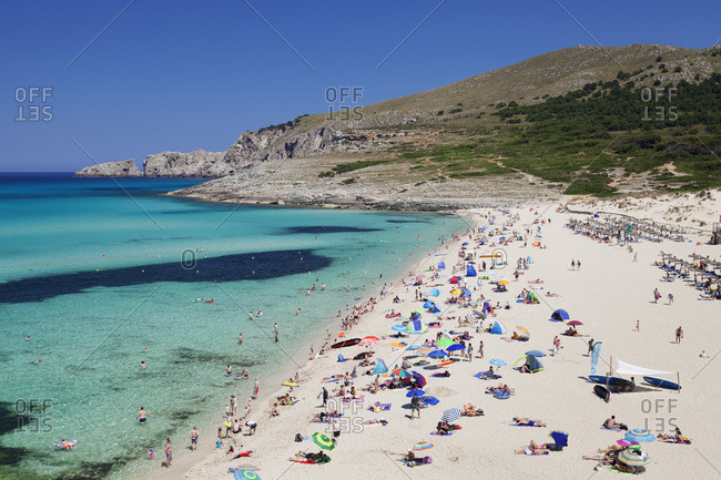 June 10, 2014: beach cala mesquita with capdepera, majorca, the balearic islands, spain
