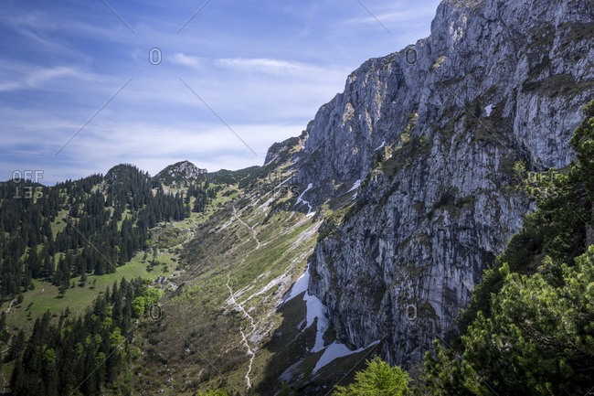 Germany, bavaria, bavarian alps, jachenau, ascent of the tutzinger hut to the benediktenwand