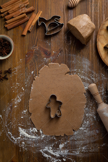 Making gingerbread cookies