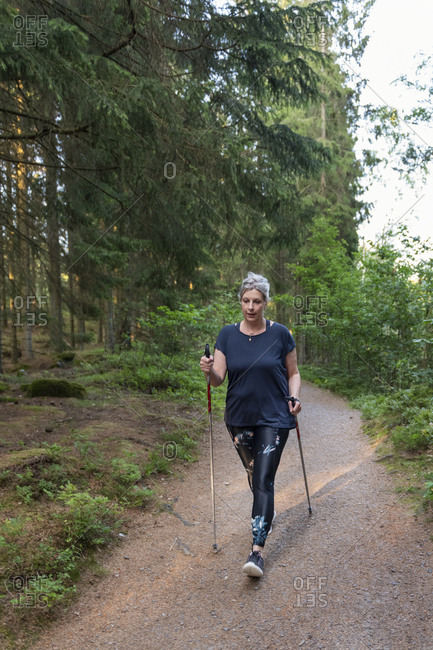 Woman Nordic walking - Offset Collection