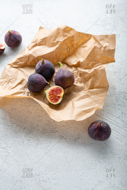 Figs on brown paper
