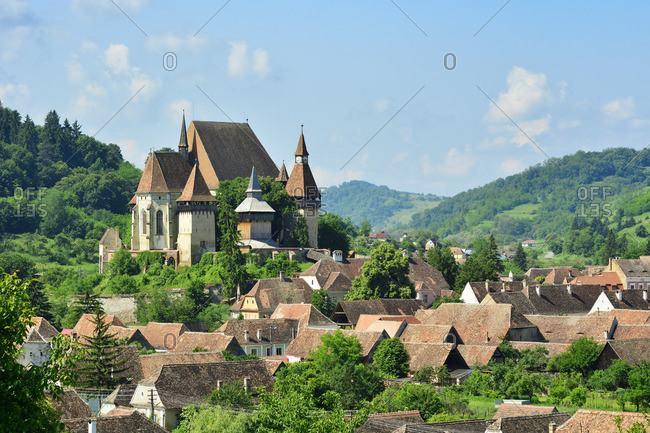 Sunset In Sibiu Hermannstadt Romania Stock Photo, Picture and