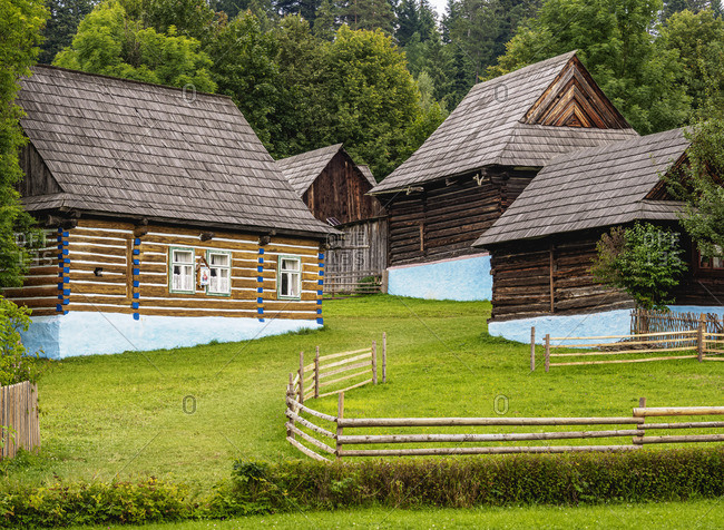 Huts in Open Air Museum at Stara Lubovna, Presov Region, Slovakia