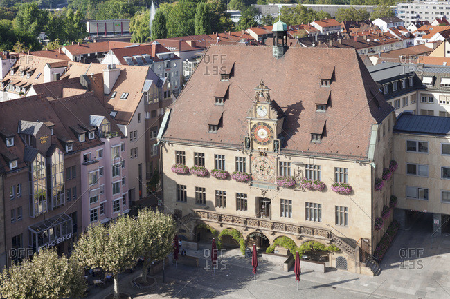 September 24, 2013: City hall at the marktplatz (square), heilbronn, baden-wurttemberg, Germany