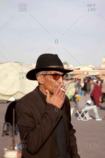 December 6, 2015: Marrakech, portrait, man, old town, djemaa el fna