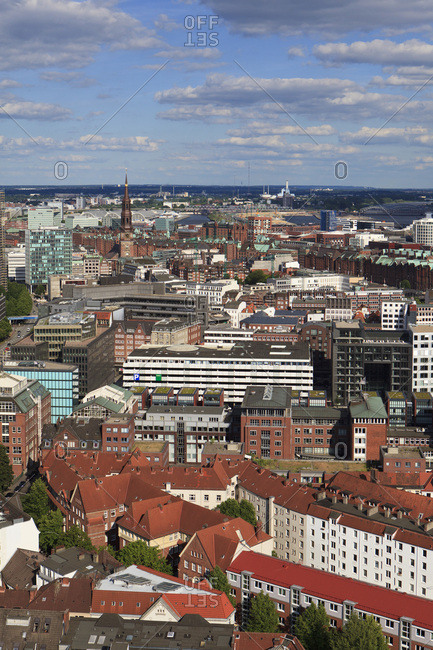 June 15, 2014: View from michel on the city of hamburg.