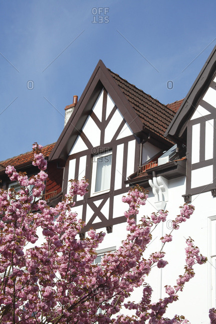 Gable, half-timbered gable, old bremen houses in schwachhausen, bremen, Germany, europe