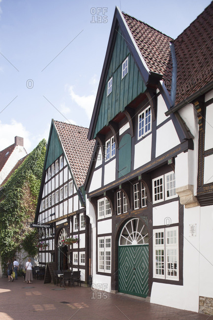 July 31, 2014: Half-timbered houses in the old town, Osnabruck, lower saxony, Germany, europe