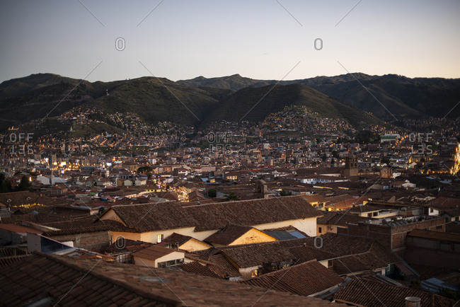 Sunset view of Cusco, Peru