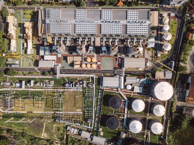 Aerial view of power station