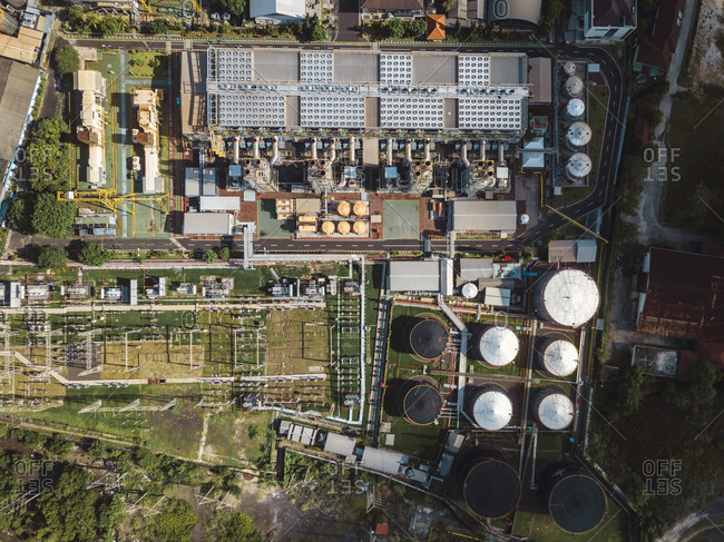 Aerial view of power station