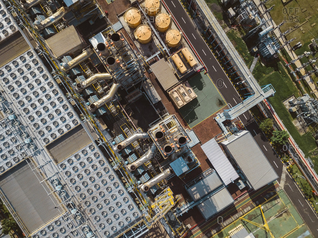 Aerial view of power station