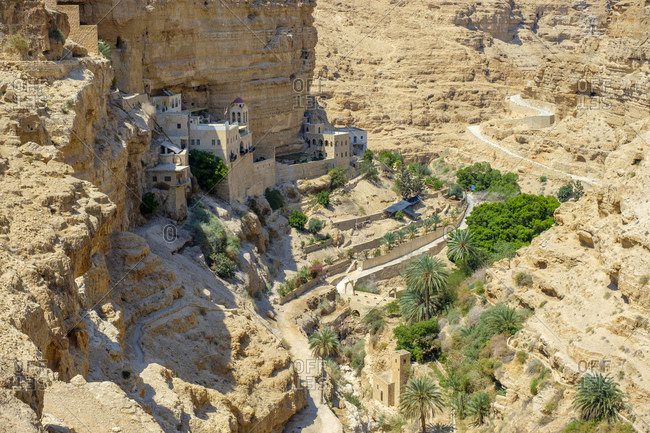 St. george monastery in wadi quelt, jericho, west bank, palestine