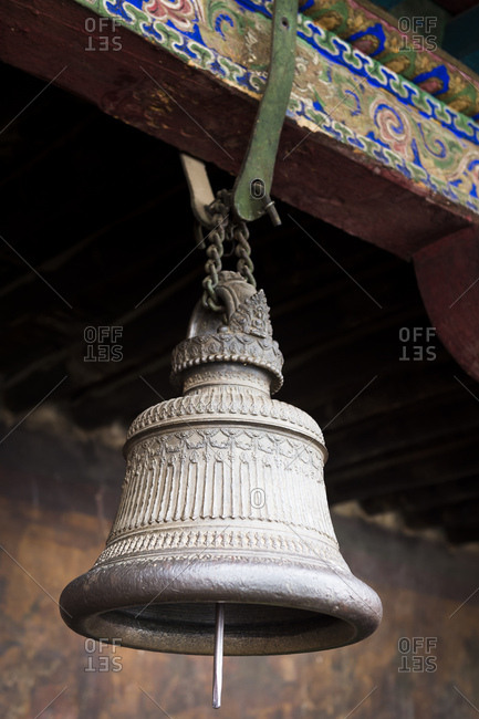 Tibet, Shigatse, bell in the Tashi Lhunpo Monastery