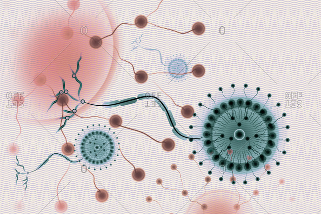 Artificial neurons, conceptual illustration - Offset