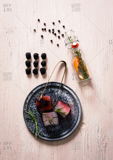 Fruit infused ice cubes