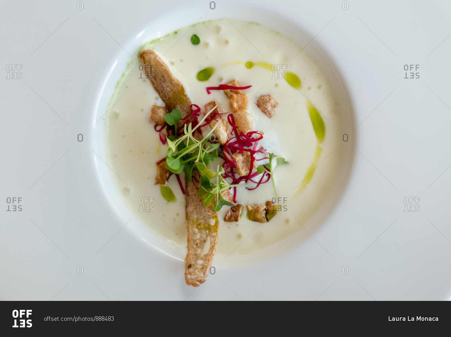 Overhead view of a delicious chowder, South Tyrol, Italy