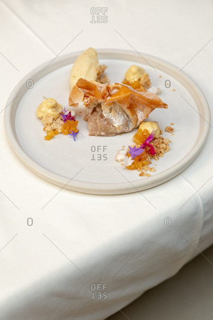 Gourmet dish in a restaurant in South Tyrol, Italy