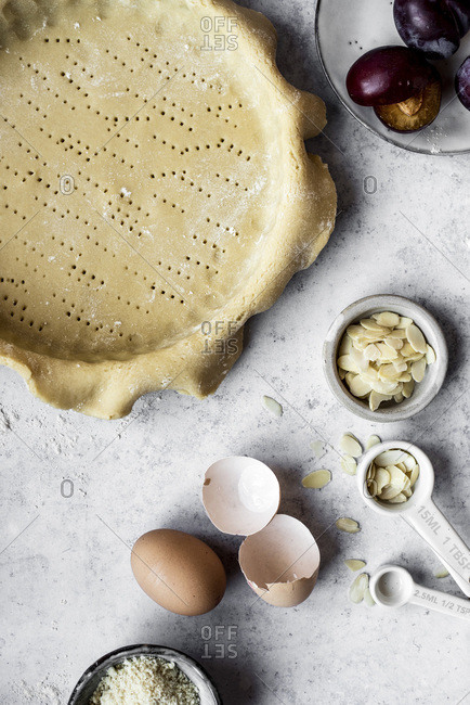 Sweet Short Crust Pastry And Ingredients