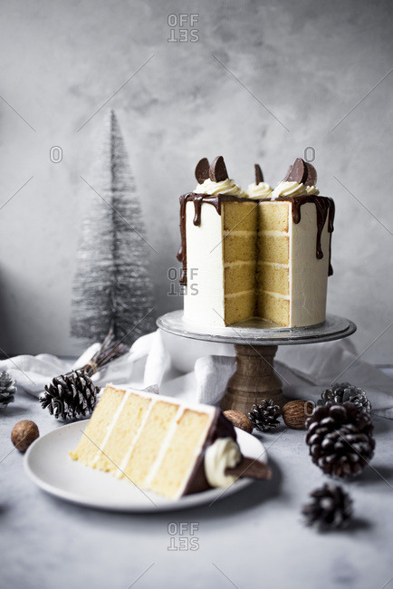 Christmas Chocolate Orange Layer Cake With Orange Buttercream And Dark Chocolate Ganache