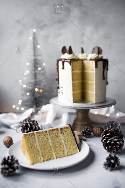 Christmas Chocolate Orange Layer Cake With Orange Buttercream And Dark Chocolate Ganache