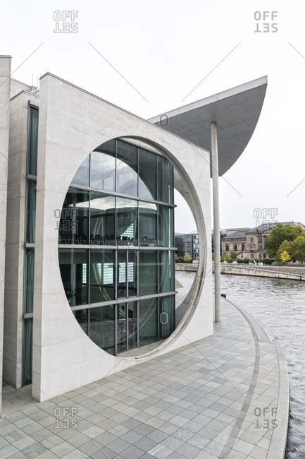 October 19, 2019: Marie-Elisabeth-Lueders-Building at Spree river- Berlin- Germany