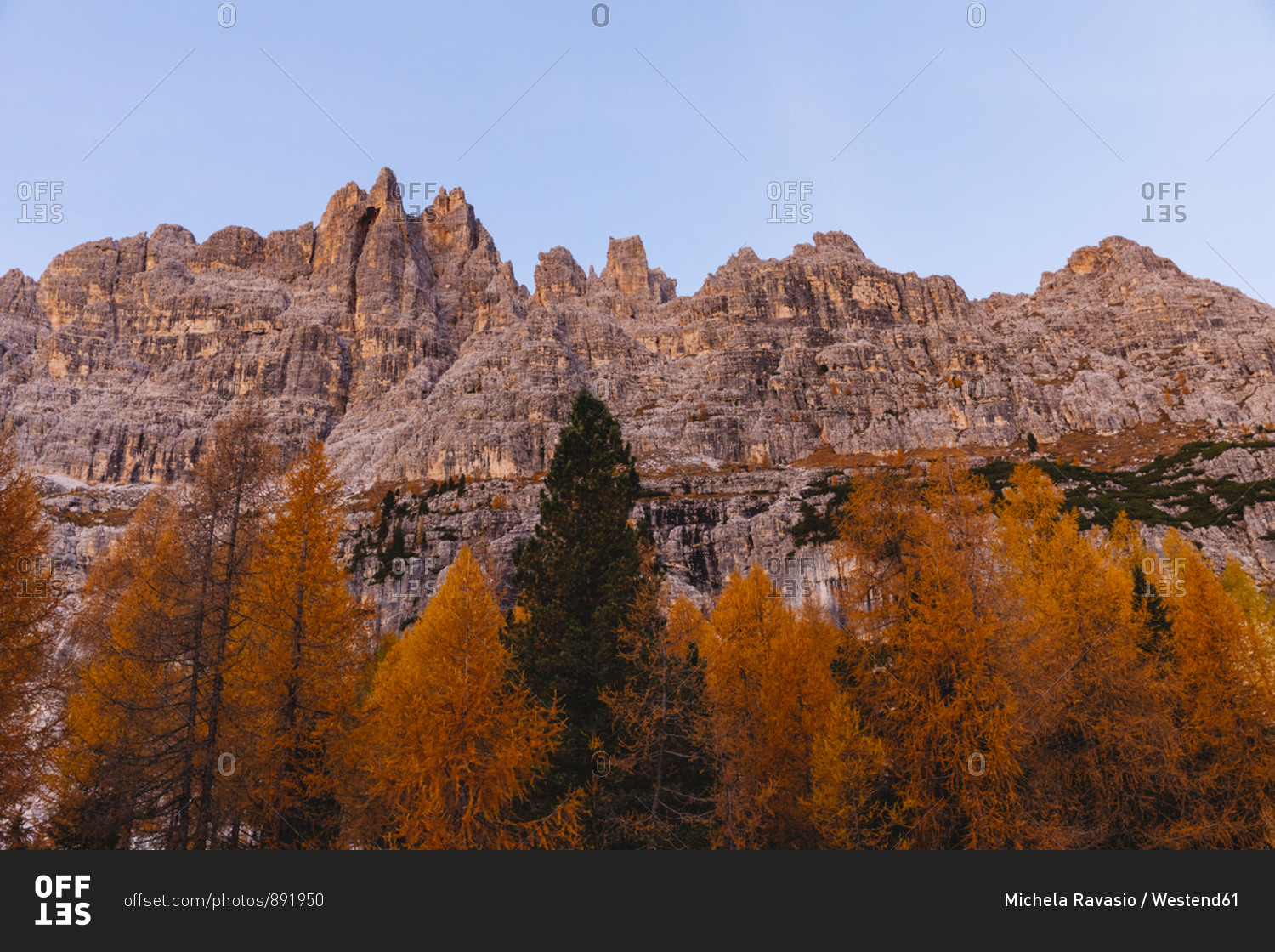 Autumn mountain landscape at the morning light- Dolomites- Cortina- Italy