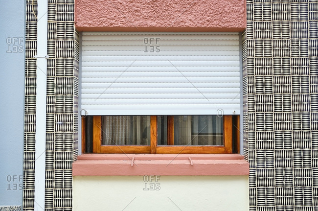 Portugal- Porto- Afurada- Front view of ornate house wall with window