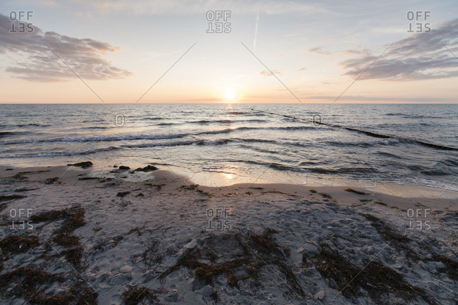 Scenic view of sea against sky during sunset- Ahrenshoop- Germany