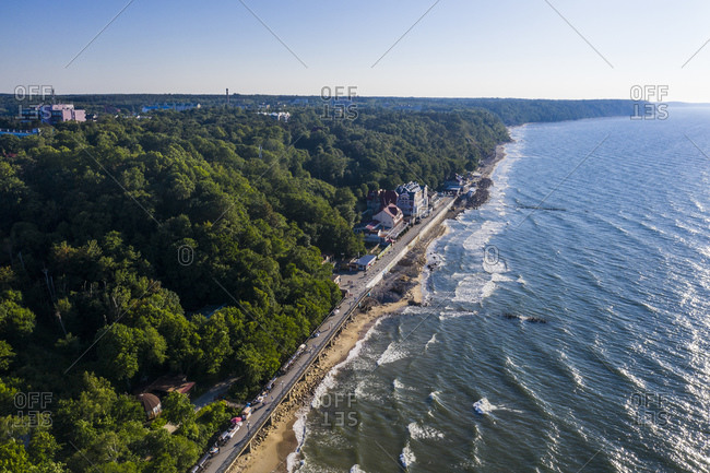 Aerial view of coastline of Svetlogorsk- Kaliningrad- Russia