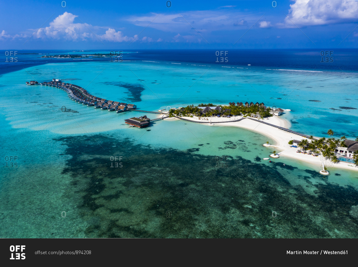 Maldives- South Male Atoll- Kaafu Atoll- Aerial view of resorts