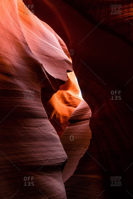 Abstract red rock shapes at lower antelope canyon, united states