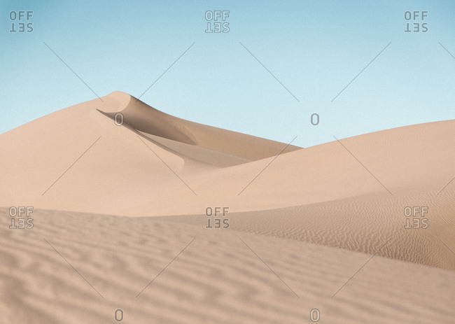 Sand dunes landscape on a sunny day in the desert near Yuma, AZ