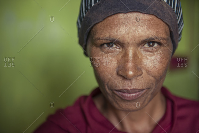 Brazil, State of Pernambuco, Arcoverde - June 30, 2016: Portrait of woman from a quilombo from northeast brazil