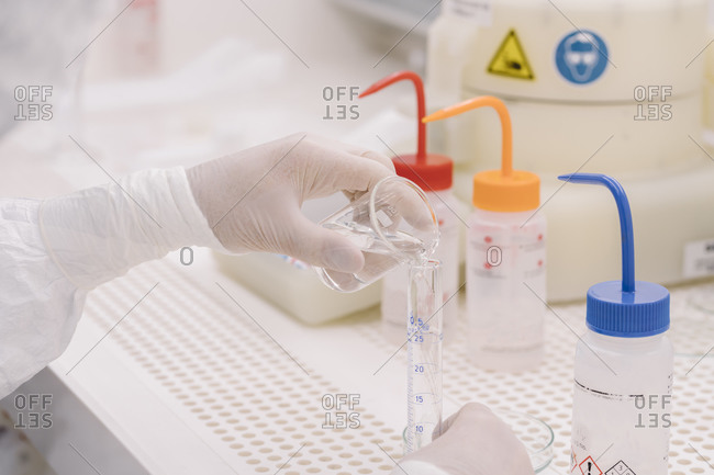 Close-up of a scientist working in laboratory