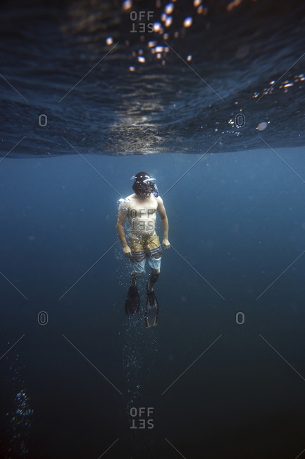Man snorkeling underwater- Gili Meno- Gili islands- Bali- Indonesia