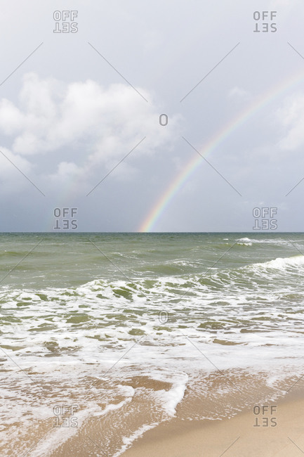 Russia- Kaliningrad Oblast- Zelenogradsk- Rainbow over Baltic Sea