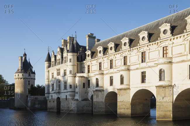 France-DocuCentre-Val Loire- Chenonceaux- Clear sky over Chateau Chenonceau