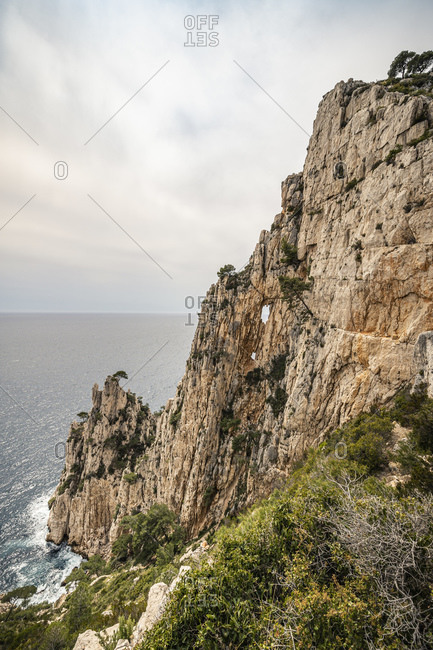 France- Cote d'Azur- Calanques National Park- Chalk cliffs