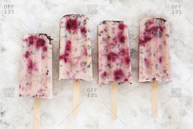 Raspberry & Chocolate Yogurt Ice Blocks