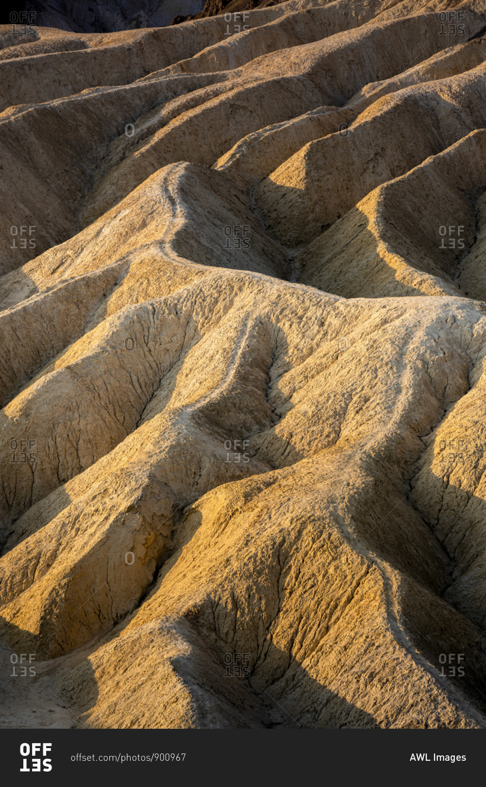 Full frame abstract shot of natural rock formations at Zabriskie Point, Death Valley National Park, Eastern California, California, USA