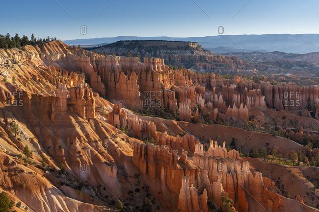 Hoodoos in Bryce Canyon amphitheater after sunrise, Sunset Point, Bryce Canyon National Park, Utah, USA