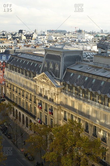 Paris, France - 9 November 2019: Paris rooftop view