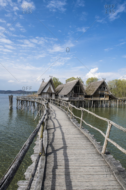 Germany- Unteruhldingen- Stilt houses on Lake Constance open-air archeological museum